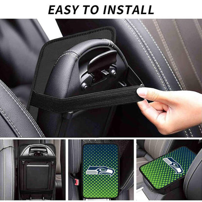 Seattle Seahawks Car handrail box cushion Personalized printed car armrest cover