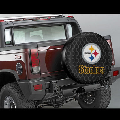 Pittsburgh Steelers 2 Grid printed car tire cover dustproof and waterproof tire cover