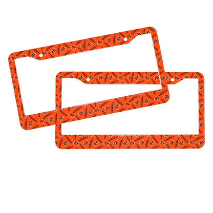 Cincinnati Bengals Print front rear license plate holder circular hole license plate holder (one pair)