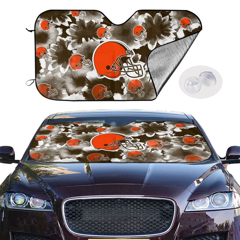Cleveland Browns Printed multi size car front windshield sunshade car windshield sunshade