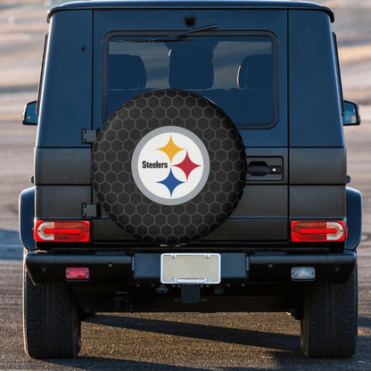 Pittsburgh Steelers Grid printed car tire cover dustproof and waterproof tire cover