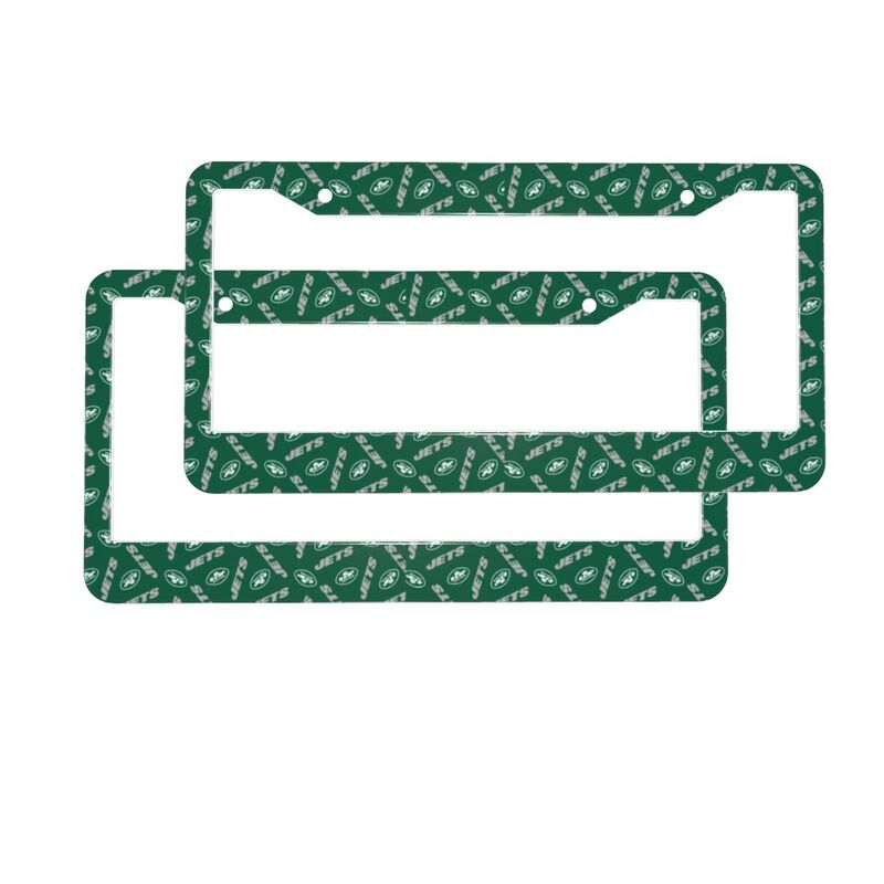New York Jets Print front rear license plate holder circular hole license plate holder (one pair)
