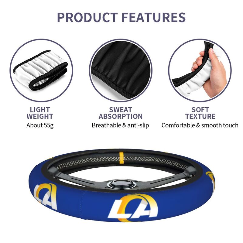 Los Angeles Rams 1 Printed breathable elastic steering wheel cover anti slip cover