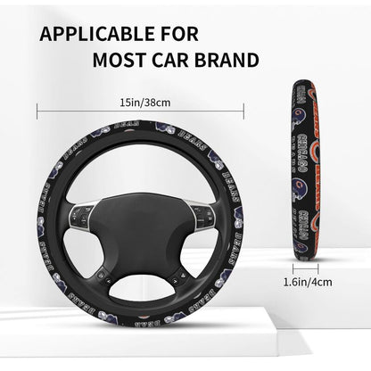 Chicago Bears 5 Printed car protective cover elastic steering wheel cover