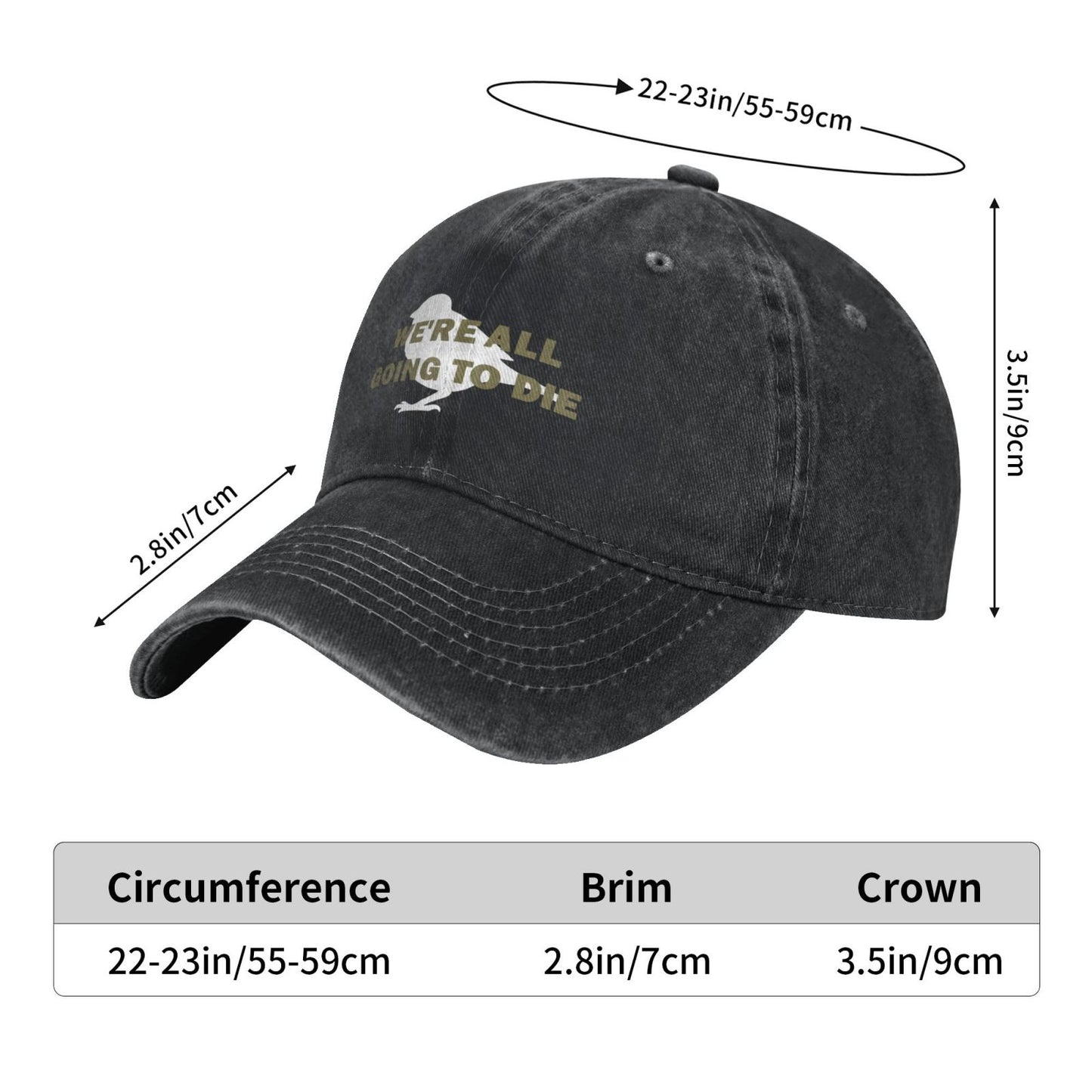 We Are All Going To Die Printed unisex baseball cap adjustable cap outdoor sun hats trucker hat