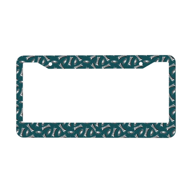 Philadelphia Eagles Print front rear license plate holder circular hole license plate holder (one pair)