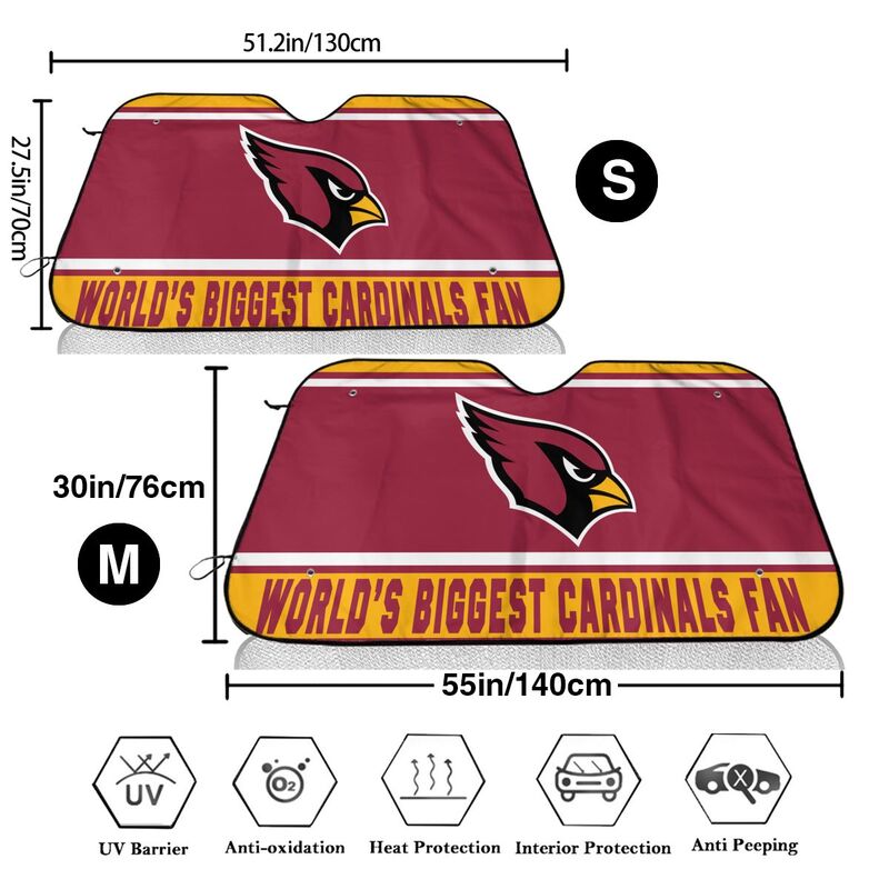 Arizona Cardinals Printing is suitable for car front windshield sunshades Car windshield sunshades