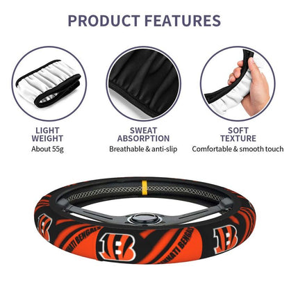 Cincinnati Bengals 1 Printed car protective cover elastic steering wheel cover