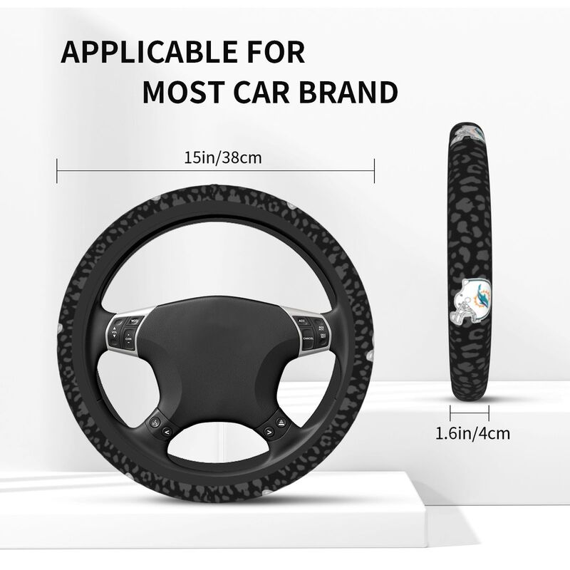 Miami Dolphins 1 Printed elastic steering wheel cover car steering wheel protective cover