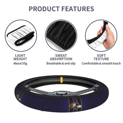 Baltimore Ravens Printed breathable elastic steering wheel cover anti slip cover