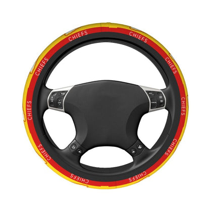 Kansas City Chiefs 2 Printed breathable elastic steering wheel anti slip cover