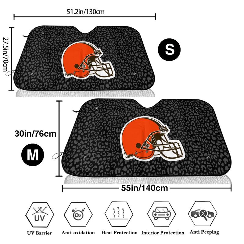Cleveland Browns 2 Printed Car windshield sunshades is suitable front Car windshield sunshades