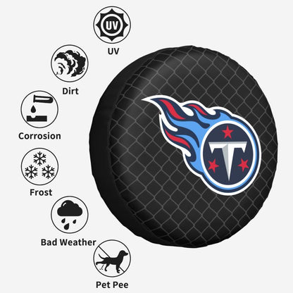 Tennessee Titans Grid background car tire waterproof dustproof protective cover