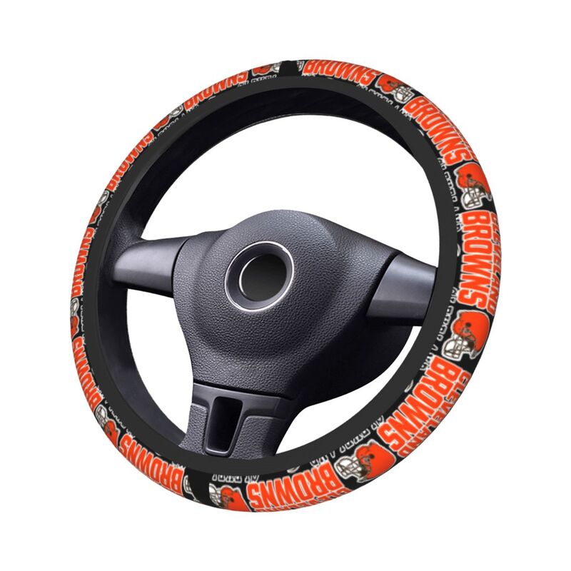 Cleveland Browns Printed car protective cover elastic steering wheel cover