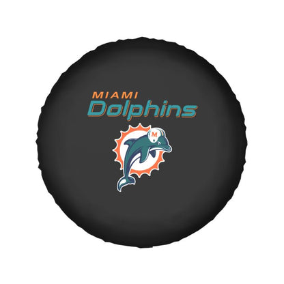 Miami Dolphins 2 Car tire protective cover waterproof and dustproof tire cover