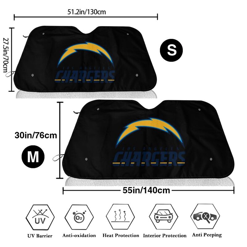 San Diego Chargers 2 Printed car windshield sunshade (multi size)  front windshield sunshade