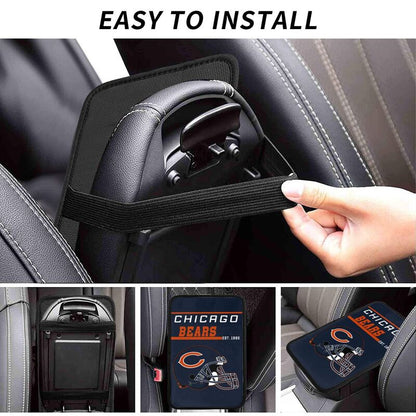 Chicago Bears Print car armrest box cushion armrest protective cover