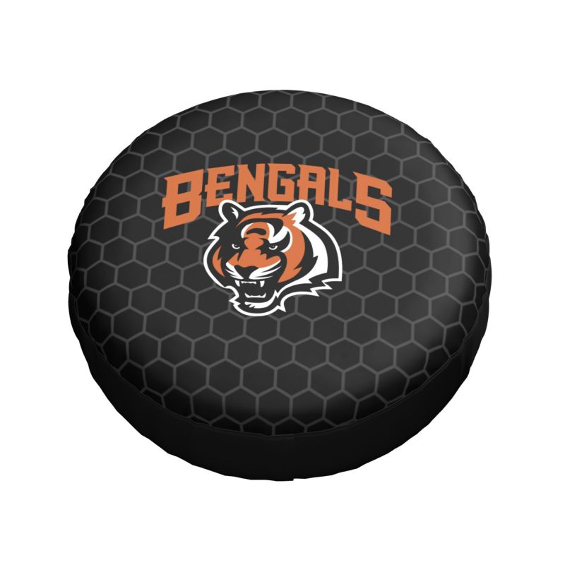 Cincinnati Bengals Grid printed car tire cover dustproof and waterproof tire cover