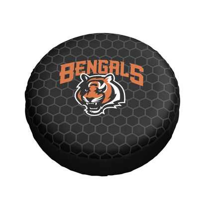 Cincinnati Bengals Grid printed car tire cover dustproof and waterproof tire cover