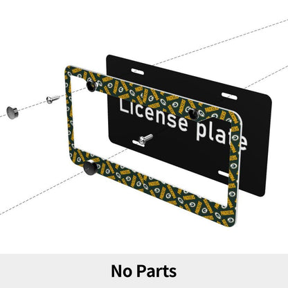 Green Bay Packers Print front rear license plate holder circular hole license plate holder (one pair)