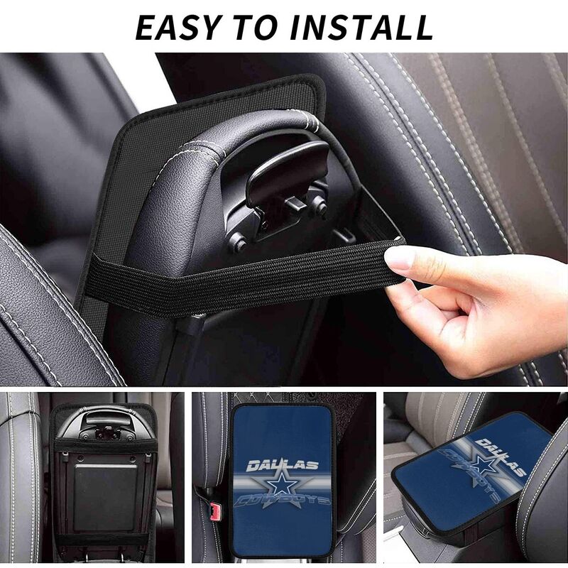 Car armrest box pad Dallas Cowboys 2 Printed center armrest box pad protective pad