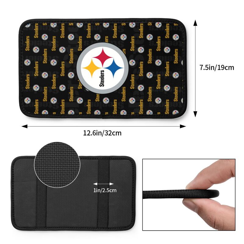 Pittsburgh Steelers printed Car handrail cushion Personalized car armrest cover