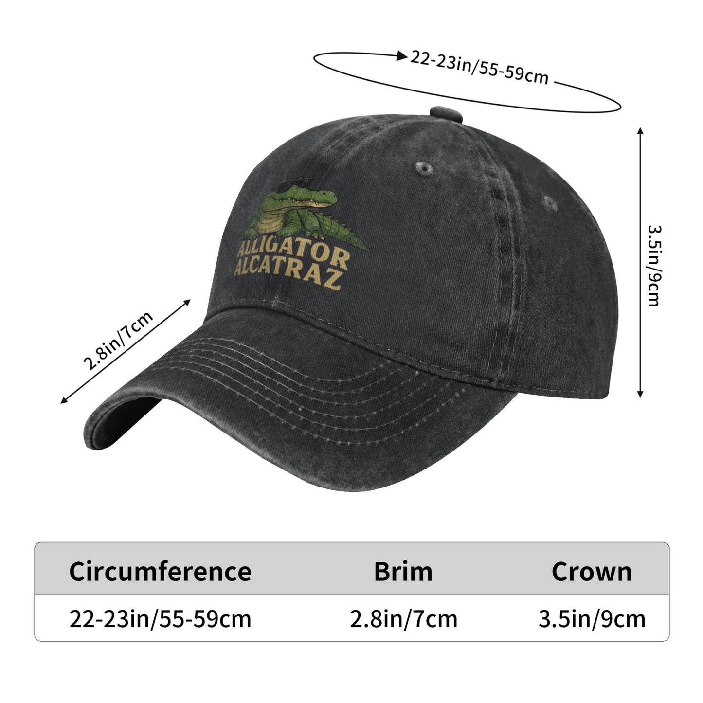 Alligator Alcatraz Cool Sunglasses Printed unisex baseball cap outdoor hats adjustable cap trucker gift hat