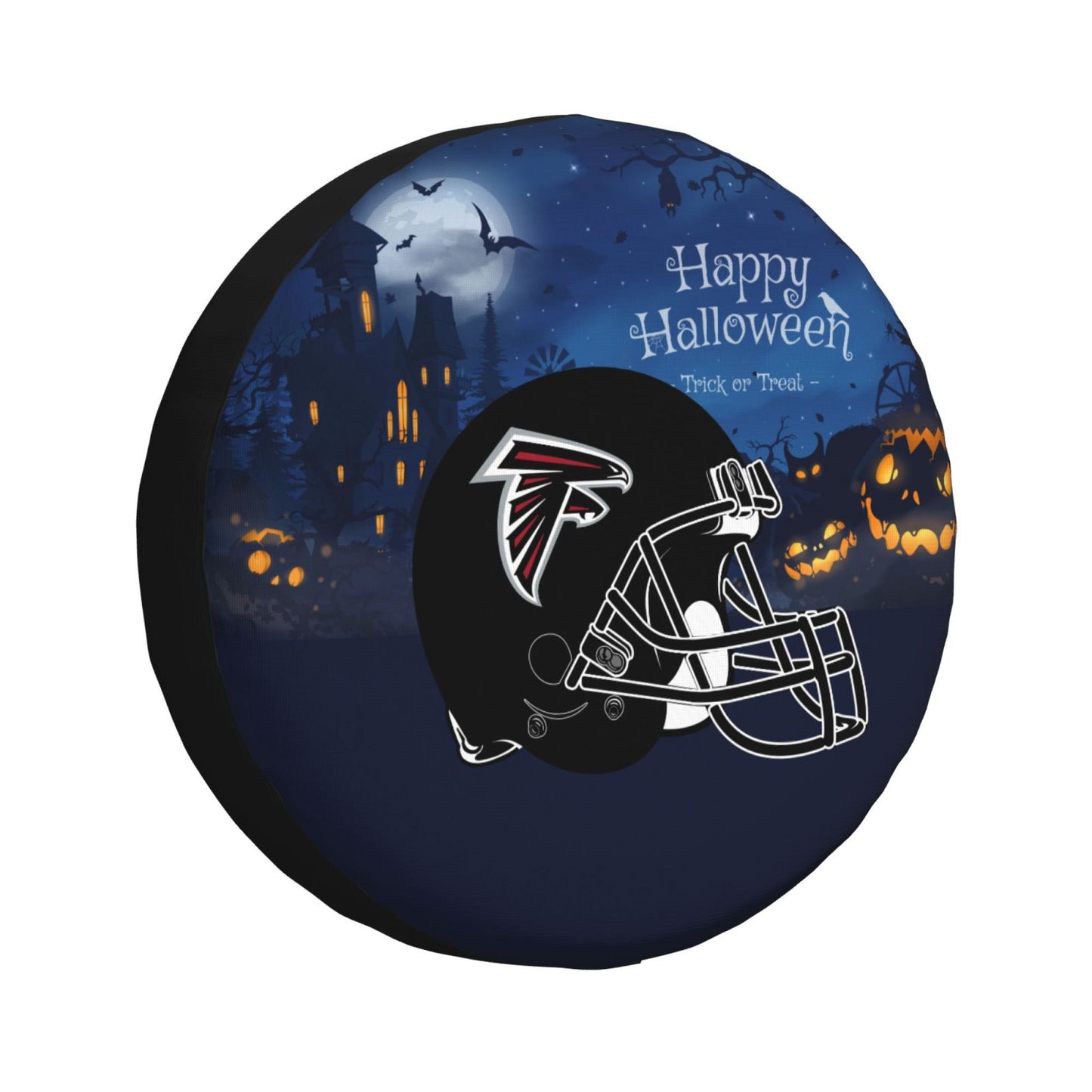 Atlanta Falcons printed car tire cover Happy Halloween printed tire dust cover