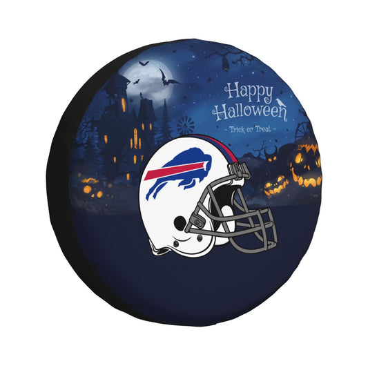 Buffalo Bills printed car tire cover Happy Halloween printed tire dust cover