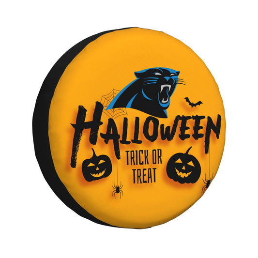 Carolina Panthers print wheel dust cover Halloween pumpkin lantern printed car tire cover