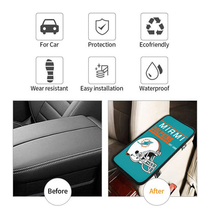 Miami Dolphins Print car armrest box cushion armrest protective cover