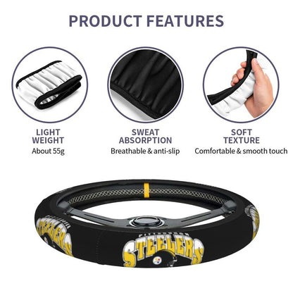 Pittsburgh Steelers 4 Printed elastic steering wheel cover anti slip breathable