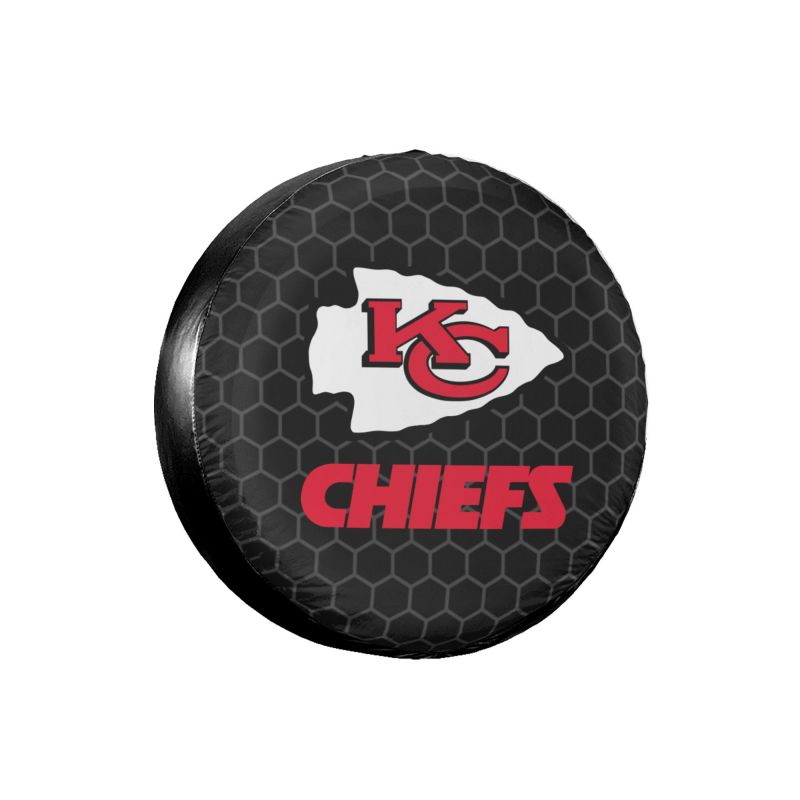 Kansas City Chiefs Grid printed car tire cover dustproof and waterproof tire cover
