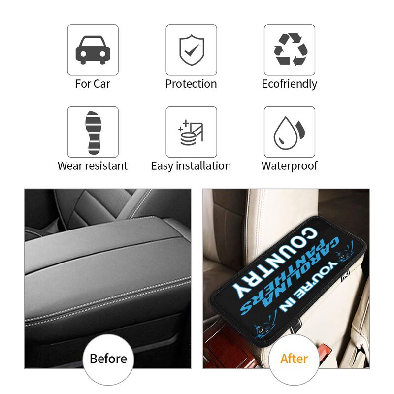 Carolina Panthers Printed car armrest box pad elbow support pad