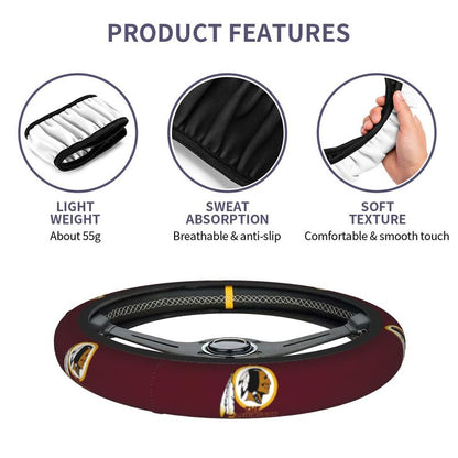 Washington Commanders 2 Printed car protective cover elastic steering wheel cover
