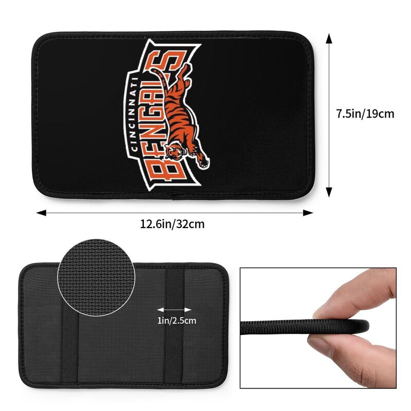 Car armrest box pad Cincinnati Bengals Printed central armrest box pad protective pad