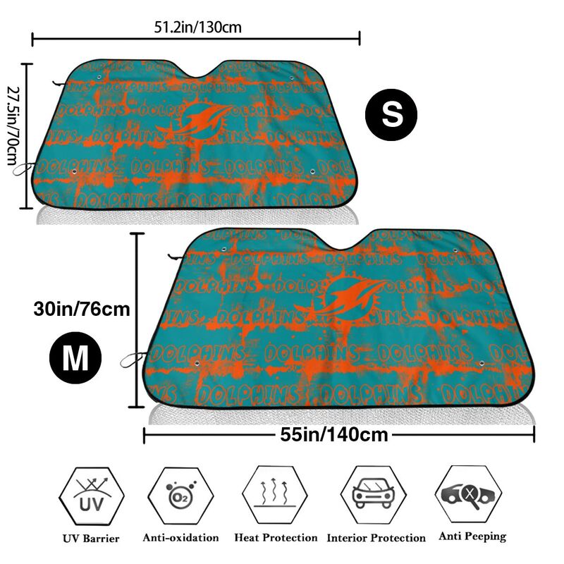 Miami Dolphins Printed front windshield sunshade car windshield sunshade (multi size)