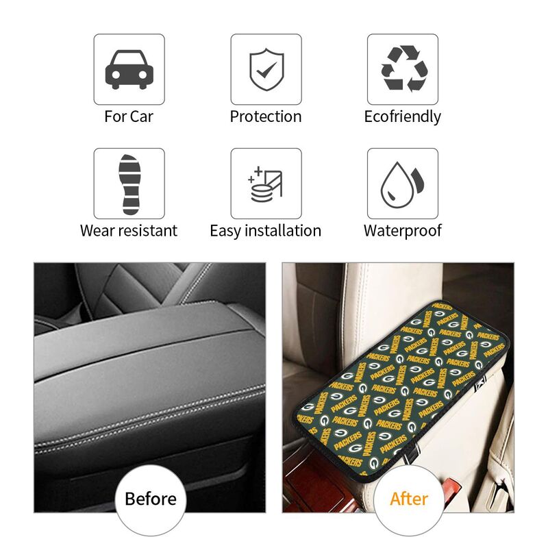 Green Bay Packers  Printed armrest protective cover car armrest box cushion