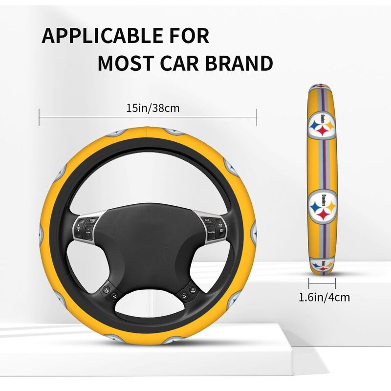 Pittsburgh Steelers Printed elastic steering wheel cover car steering wheel protective cover