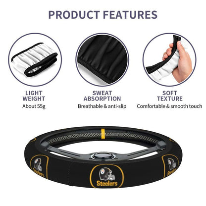 Pittsburgh Steelers 2 Printed elastic steering wheel cover car steering wheel protective cover