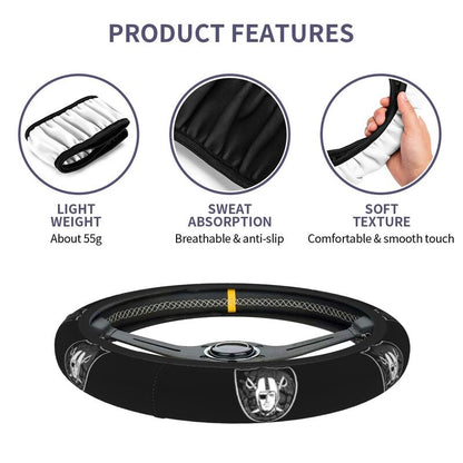 Las Vegas Raiders 4 Printed breathable anti slip cover elastic steering wheel cover
