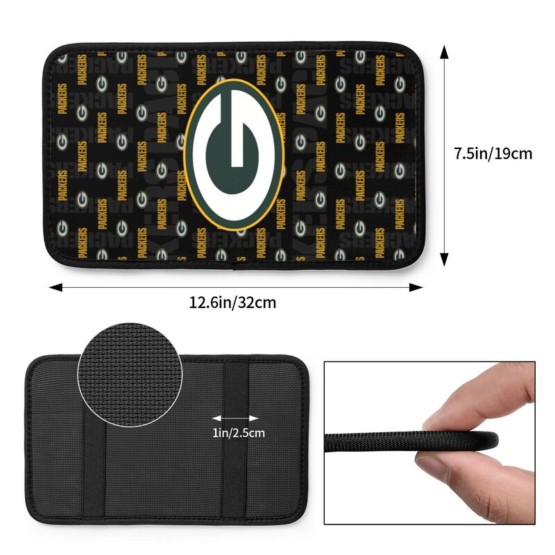 Green Bay Packers printed Car handrail cushion Personalized car armrest cover