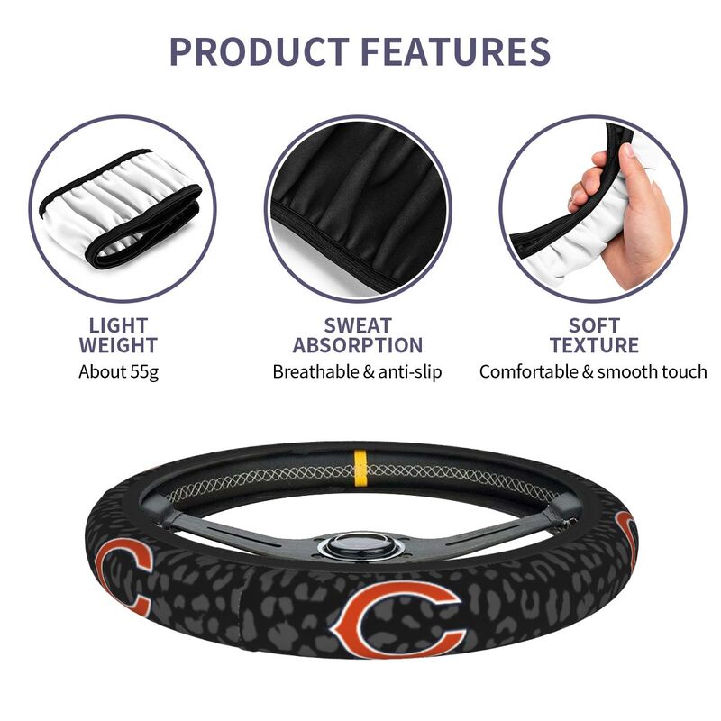 Chicago Bears Printed elastic steering wheel cover car anti-skid cover