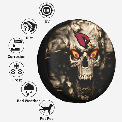 Arizona Cardinals print Skull print car tire cover tire dust cover