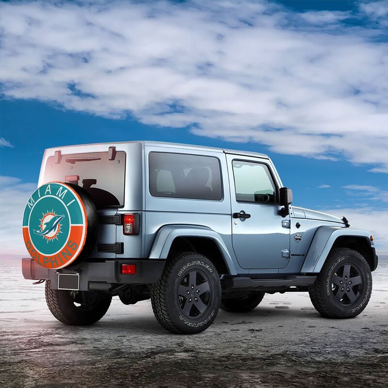 Miami Dolphins Printed tire protection cover car spare tire dust protection covers