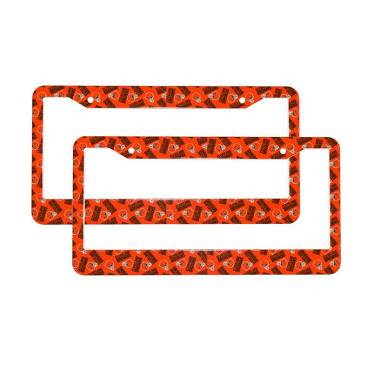Cleveland Browns Print front rear license plate holder circular hole license plate holder (one pair)