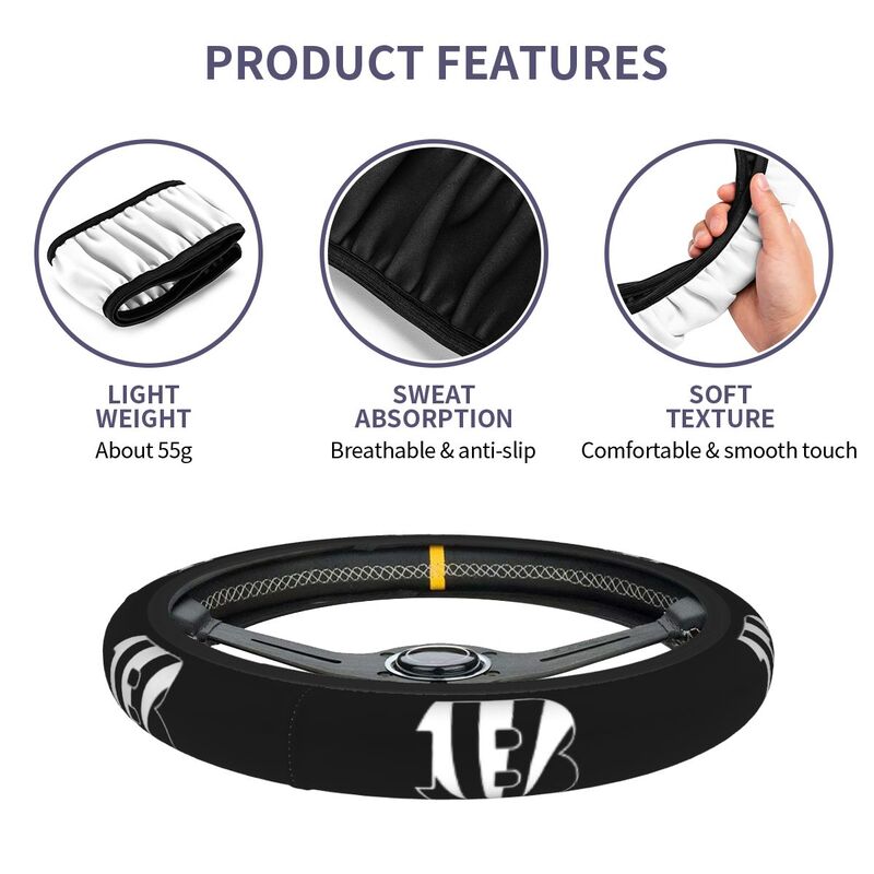 Cincinnati Bengals 1 Printed elastic steering wheel cover anti slip breathable