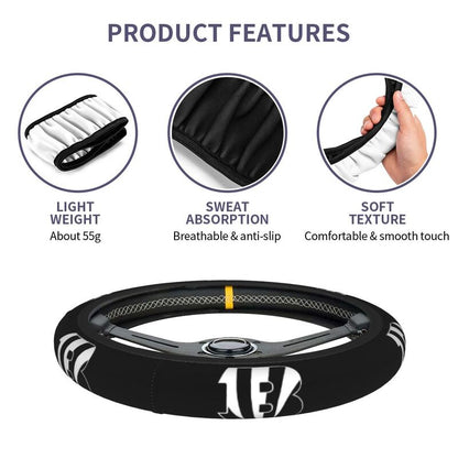 Cincinnati Bengals 1 Printed elastic steering wheel cover anti slip breathable