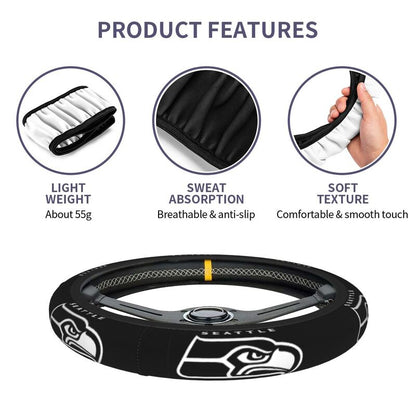 Seattle Seahawks 5 Printed car anti-skid cover elastic steering wheel cover