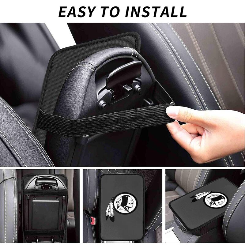 Car armrest box pad Washington Commanders 4 Printed central armrest box pad protective pad